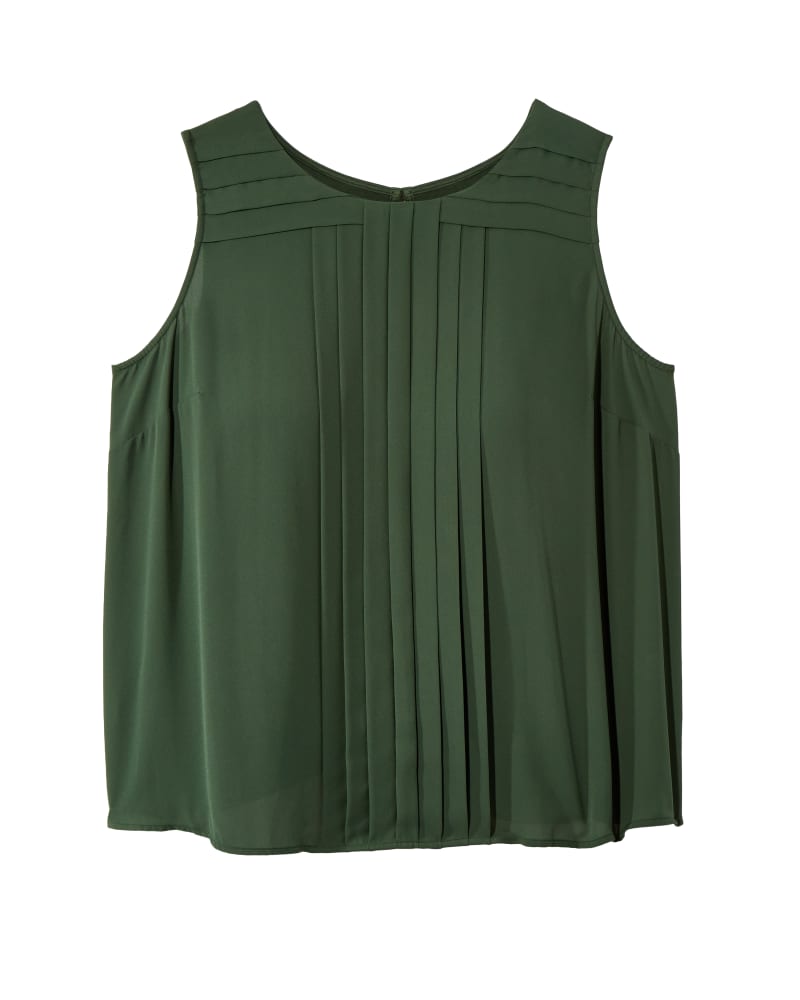 Front of plus size Esmeralda Sleeveless Front Pleat Tank by Ryan Wythe | Dia&Co | dia_product_style_image_id:136703